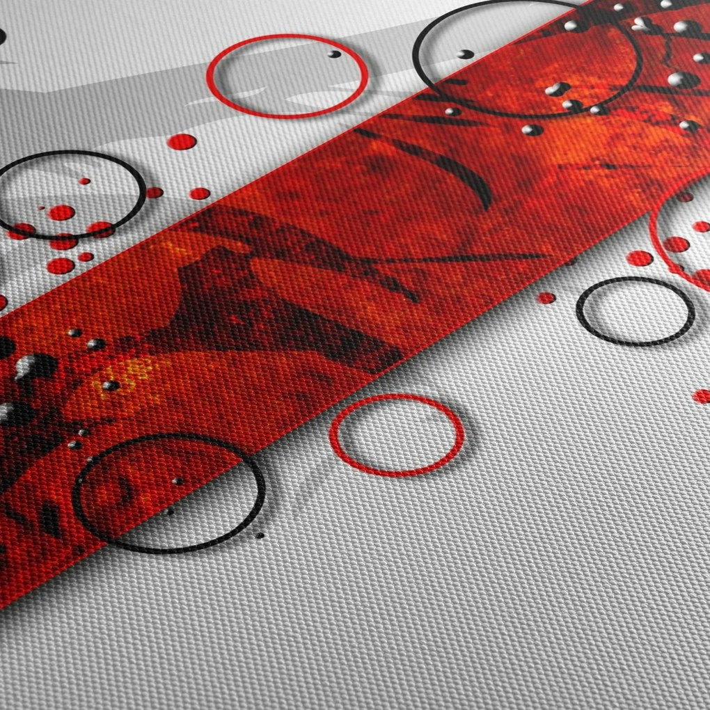 Obraz abstrakcji (z zegarem) (90x30 cm)