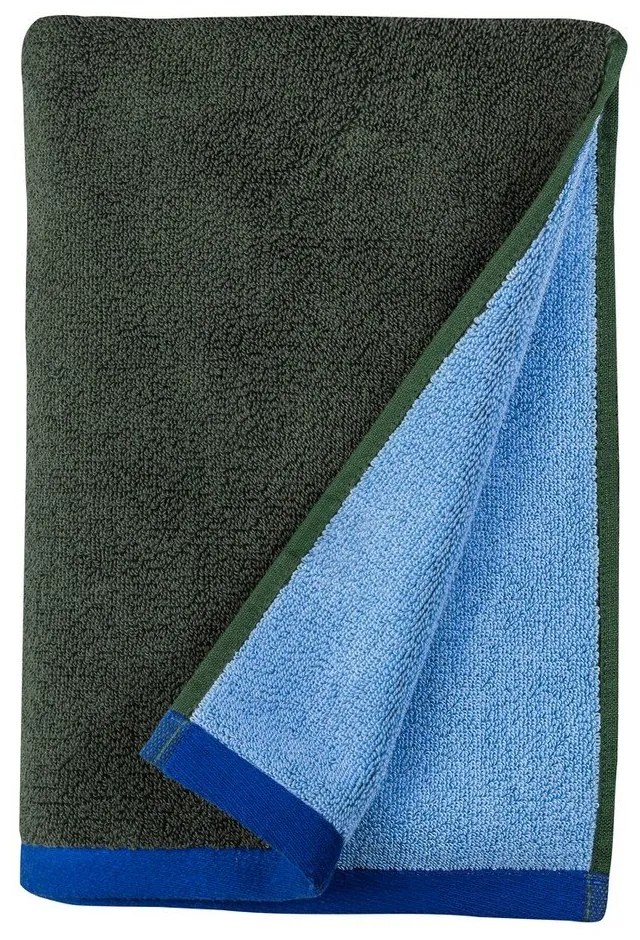 Ciemnozielono-niebieski ręcznik z bawełny organicznej frotte 50x90 cm Soft – Mette Ditmer Denmark