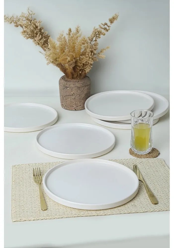 Białe ceramiczne talerze zestaw 6 szt. ø 27 cm – Hermia
