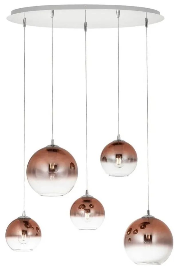 Redo 01-2080 - Żyrandol na lince BOWL 5xE27/42W/230V miedź