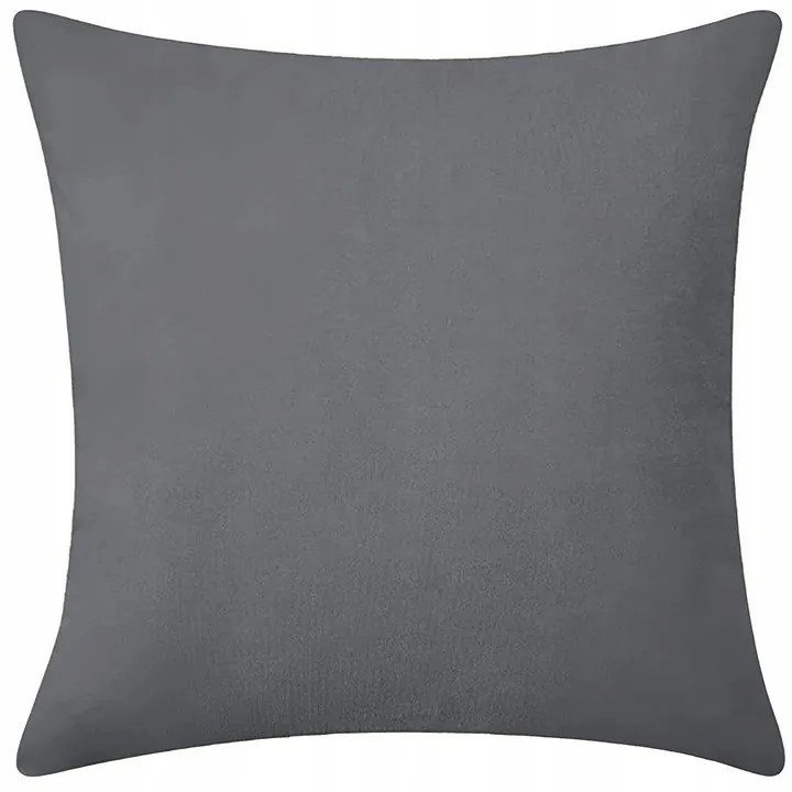 Poszewka dekoracyjna na poduszkę 40x40 miękka velvet ciemnoszara