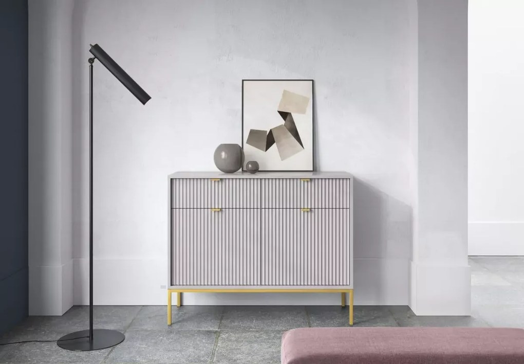 Cubero komoda 104 cm nowoczesna z szufladami i półkami