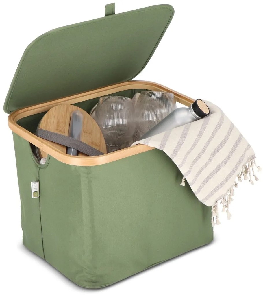 Kosz na pranie NOLVIO 40 L, zielony