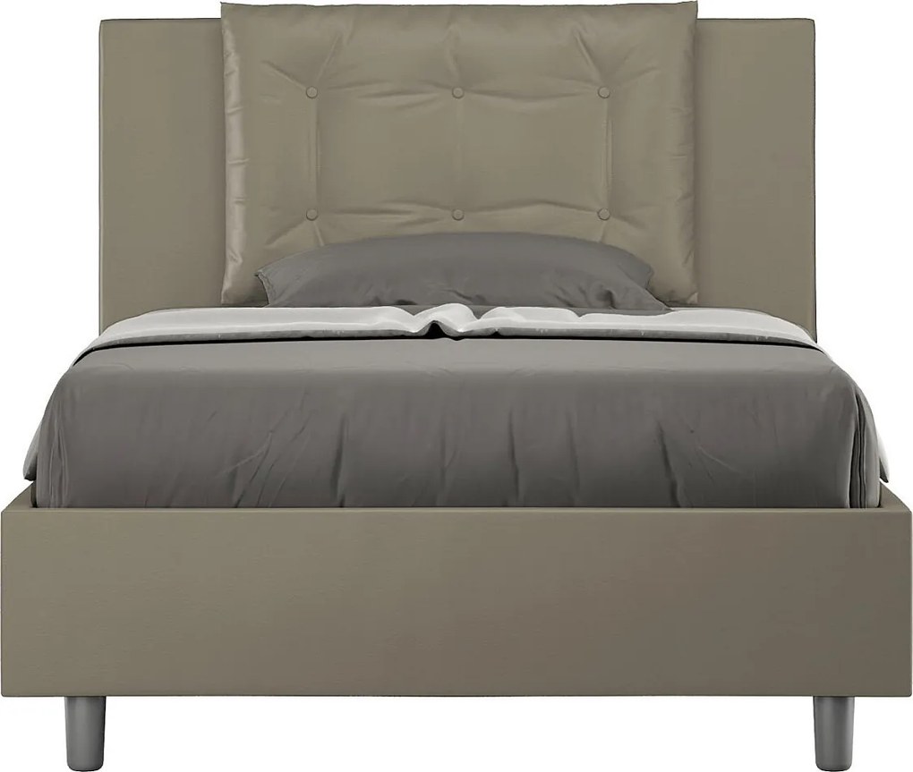 Łóżko bez stelaża tapicerowane 120x190 sztucznej skóry cappuccino Annalisa