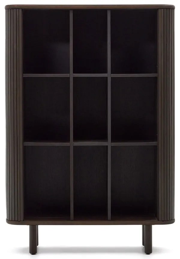 Ciemnobrązowa szafka w dekorze jesionu z drzwiami przesuwnymi 110x140 cm Mailen – Kave Home