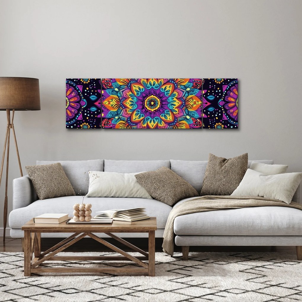 Obraz - Kalejdoskopowa mandala (170x50 cm)