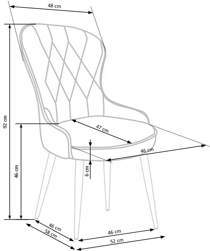 Komplet popielatych pikowanych krzeseł 4 szt. C9-F60