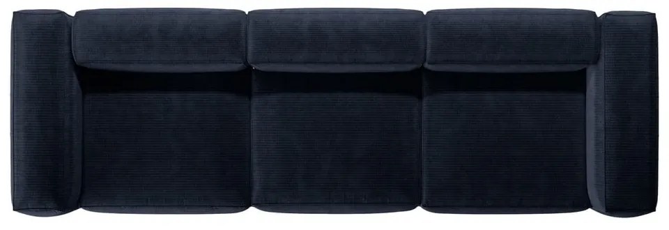 Ciemnoniebieska sztruksowa sofa 364 cm Bergamo – Cosmopolitan Design