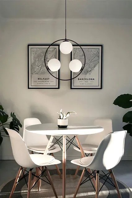 Metalowa lampa wisząca okrąg z białymi kloszami - 3X A201 S6-N75