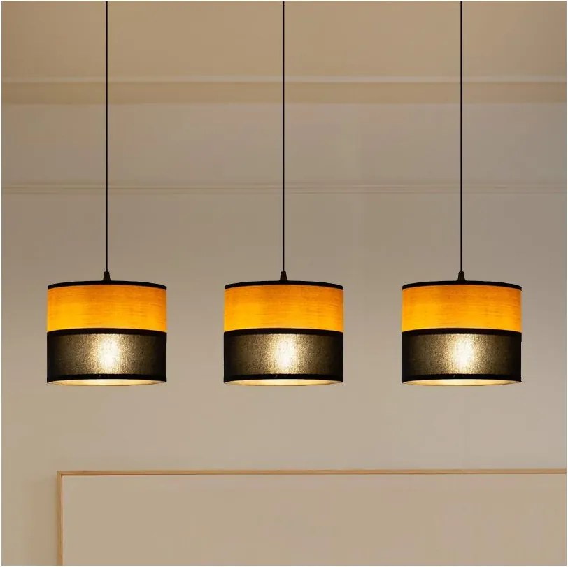 Żyrandol na lince ALBA 3xE27/15W/230V czarny/brązowy