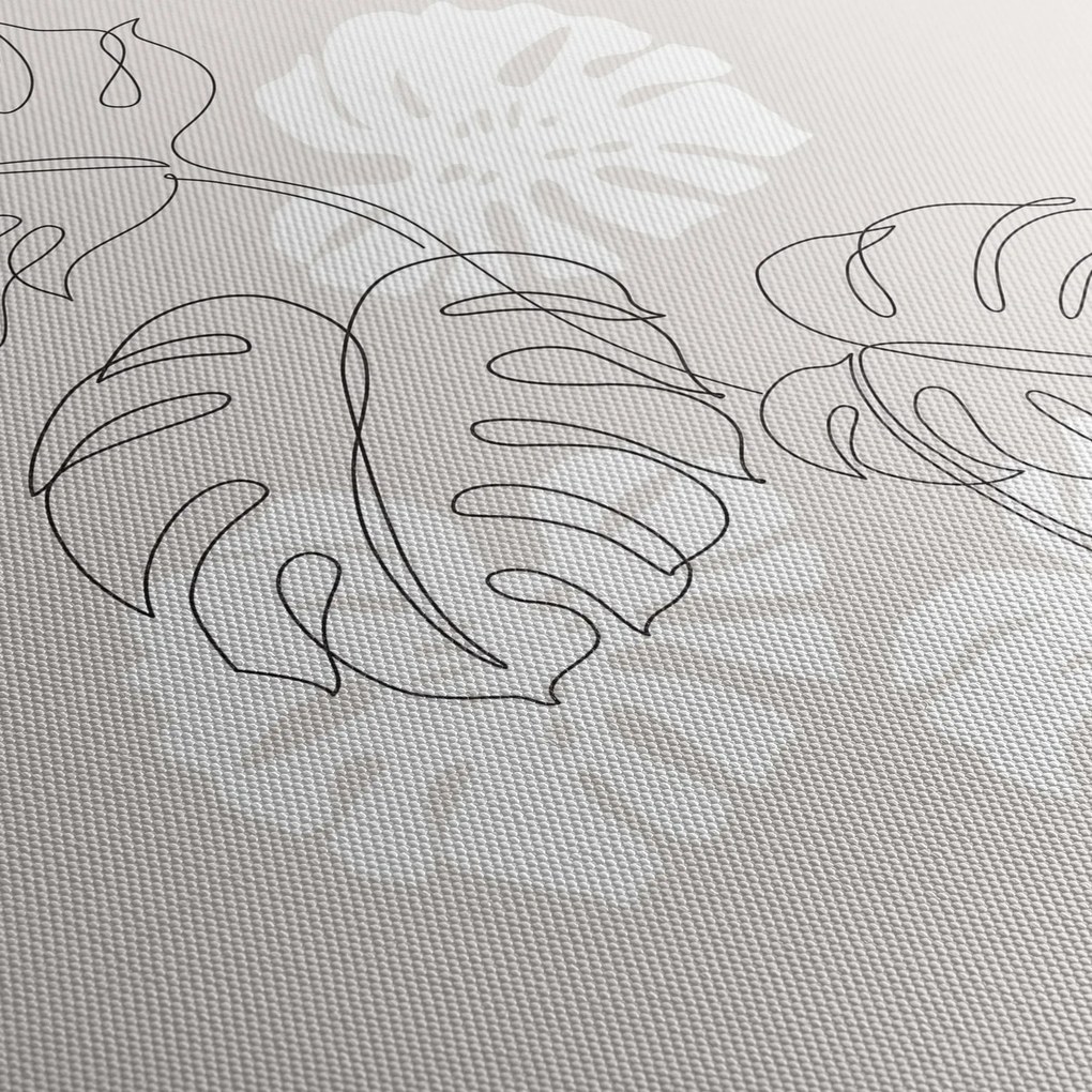 Obraz - Line art monstera N⁰3 (125x70 cm)
