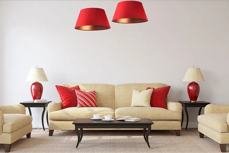 Czerwona nowoczesna lampa wisząca dzwon - S406 D0-W05