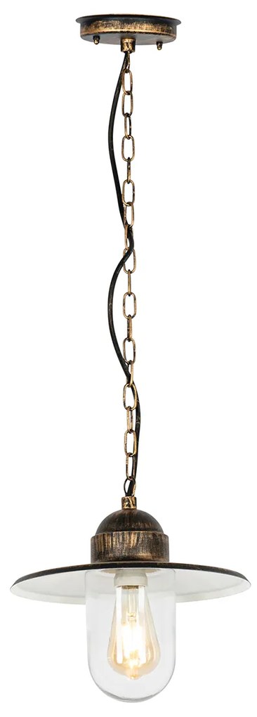Zewnetrzna Rustykalna lampa wisząca zewnętrzna antyczne złoto IP44 - KansasWiejski/ Rustykalny / Vintage Oswietlenie zewnetrzne