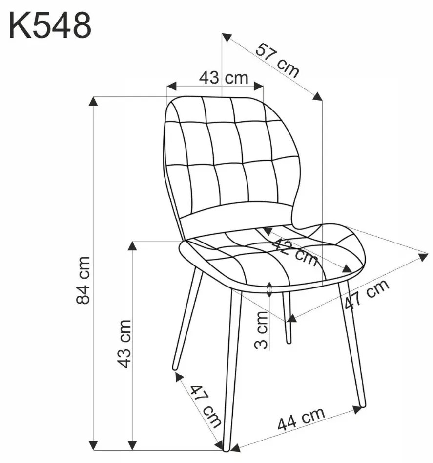Krzesło tapicerowane K548 beżowe HALMAR