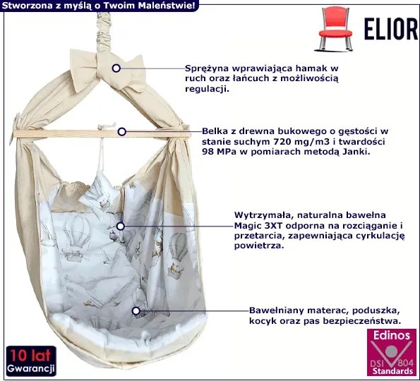 Huśtawka hamak dla niemowlaka - Kortado 4X