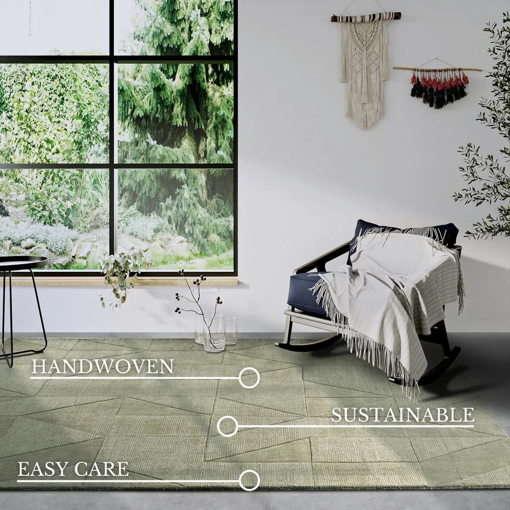 Zielony wełniany dywan tkany ręcznie 80x150 cm Ursule – Villeroy&amp;Boch