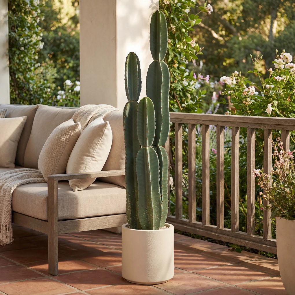 HOMCOM Sztuczna roślina Kaktus duży 111 cm sztuczne rośliny w doniczce do biura i salonu | Aosom PL