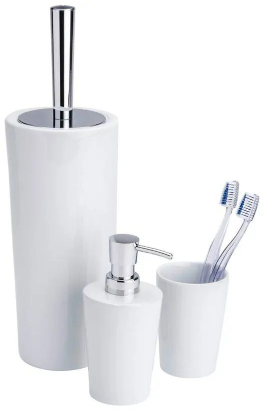 Pojemnik na szczotkę CONI WHITE + szczotka WC, WENKO