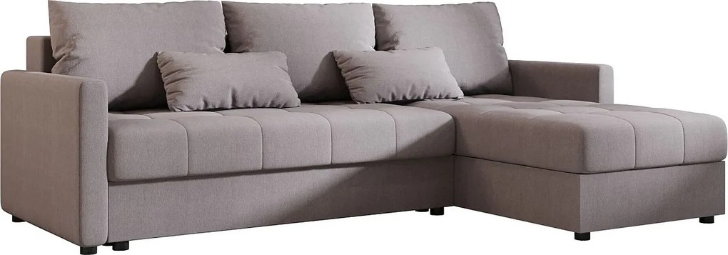 BEDANTE narożnik MOS L BIS Cosmic 160 szary prawa z funkcją spania sofa w kształcie litery L z pojemnikiem na pościel sofa do salonu kanapa sofa rozkładana