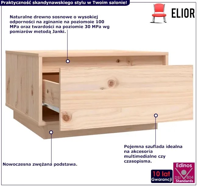 Stolik kawowy z litego drewna naturalny G3-W41