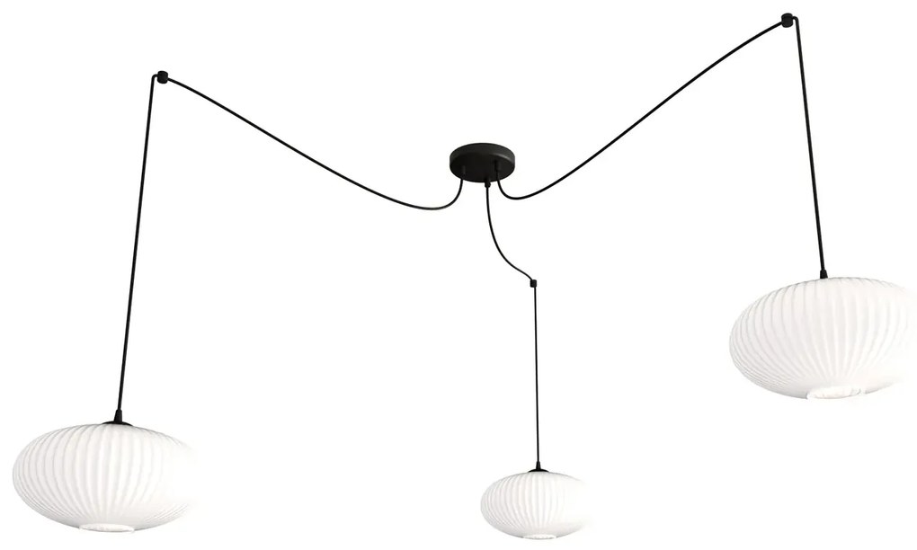 Lampa wisząca typu pająk z mlecznymi kloszami - D170 A1-C89