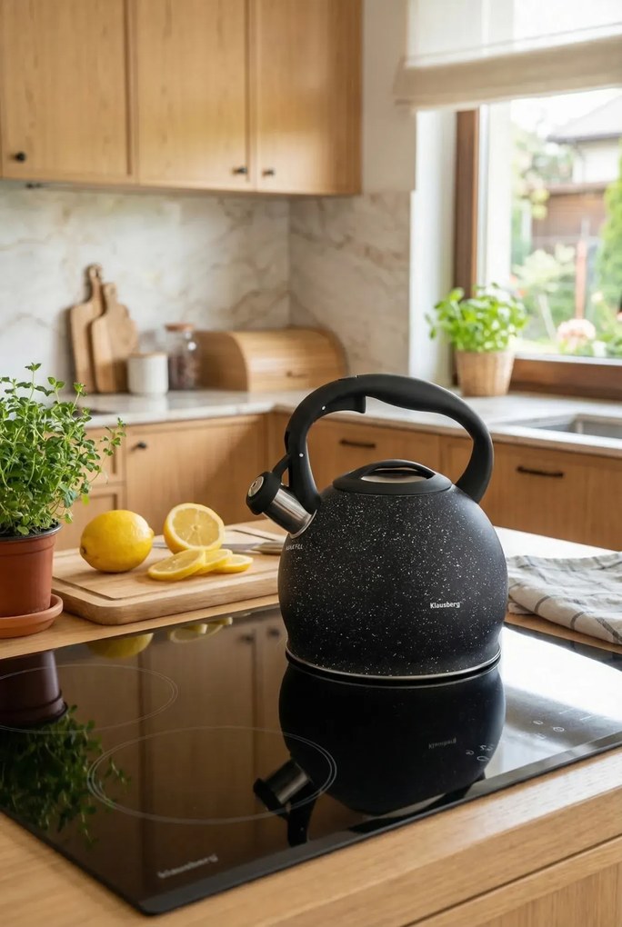 Czajnik z powłoką marmurową i silikonową rączką 3L S1-B02