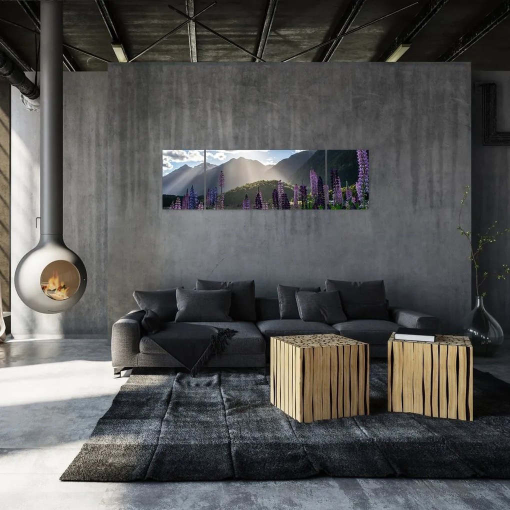 Obraz - Sceneria łubinów (170x50 cm)