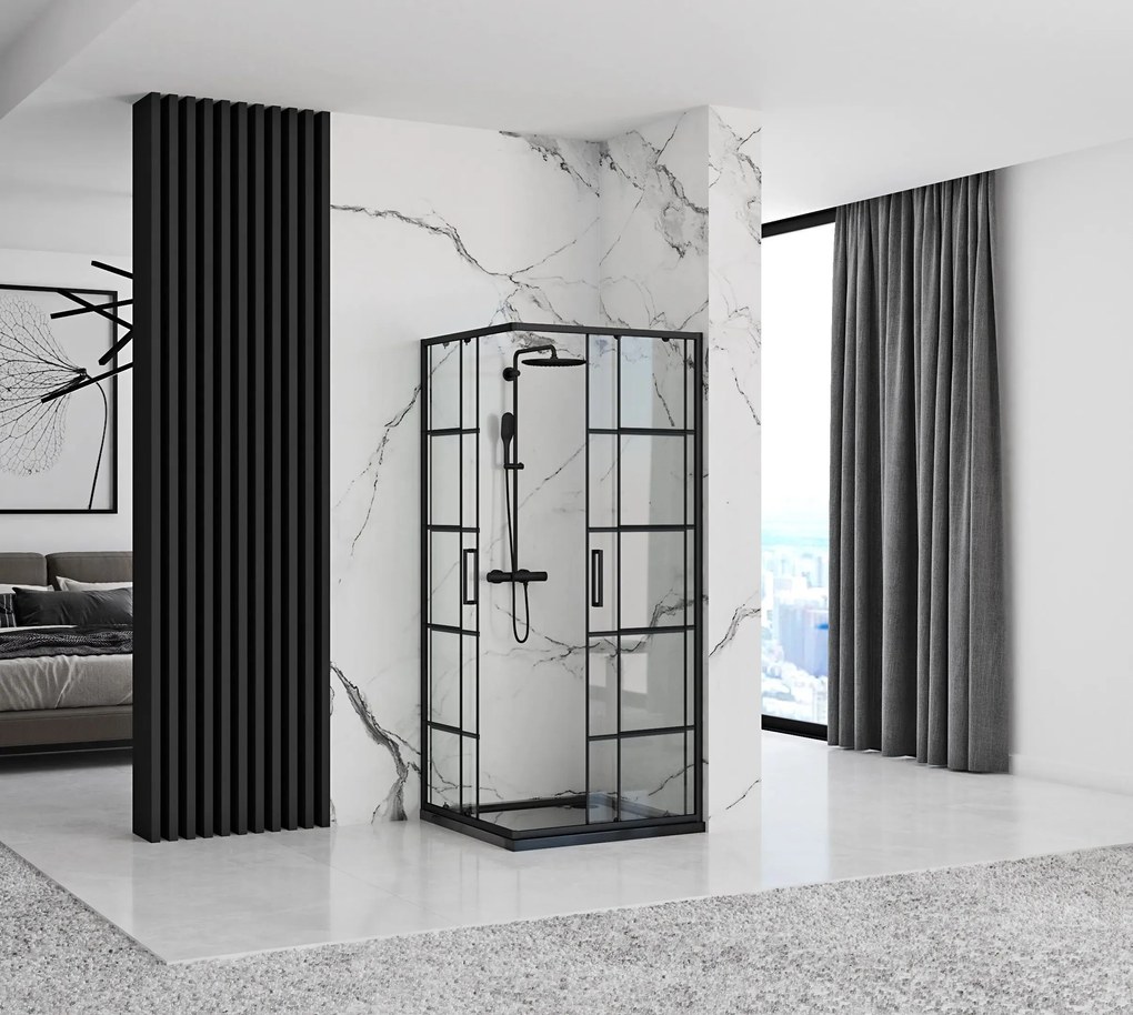 Kabina prysznicowa Rea Concept Black 80x80
