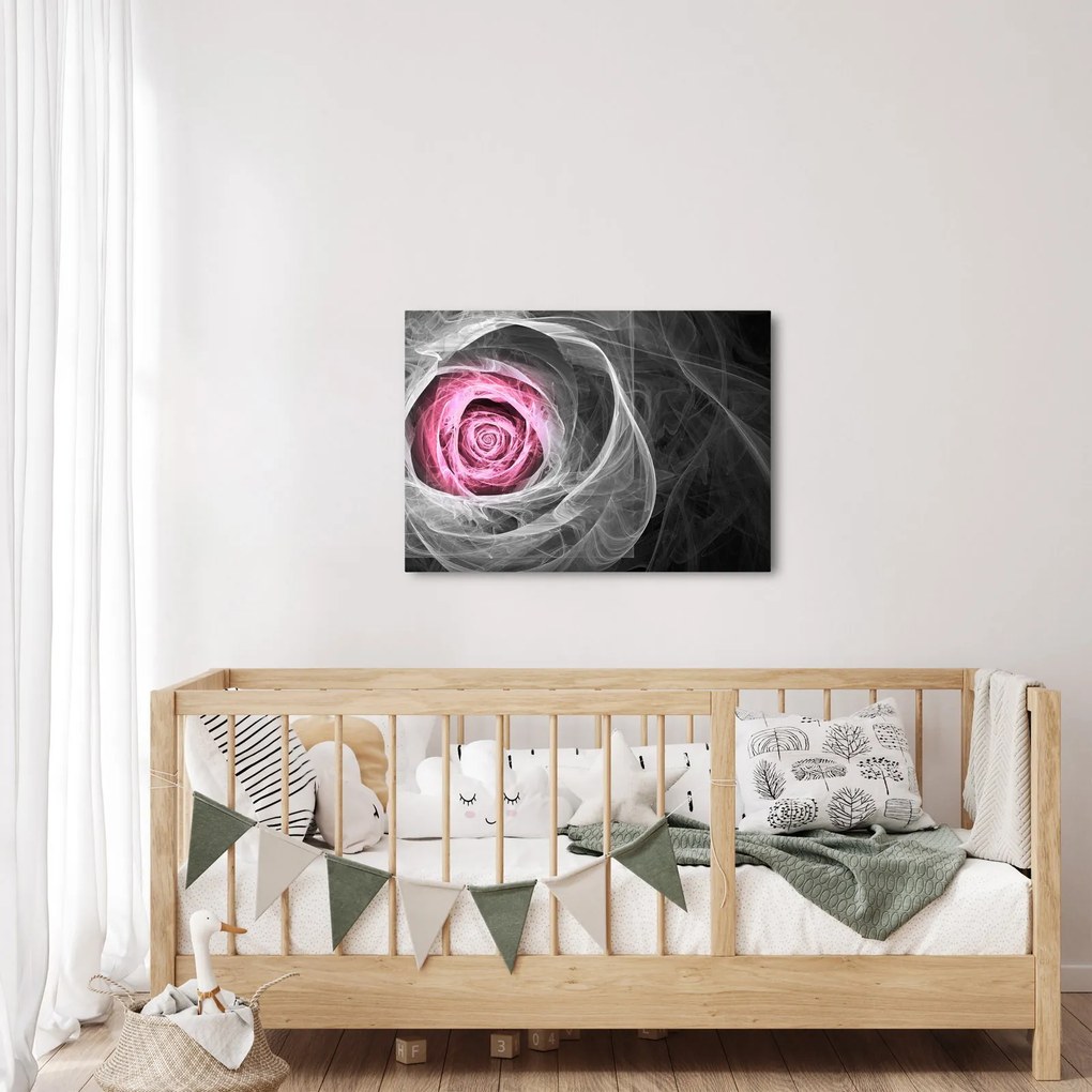 Obraz - Róż abstrakcyjny, fuksja (70x50 cm)