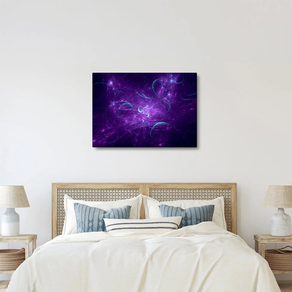 Obraz nowoczesnej niebieskiej abstrakcji (70x50 cm)