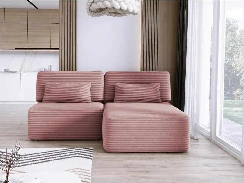 Narożnik TILIA wolnostojący układ L strona Prawa z funkcją spania w tkaninie Tilia 62