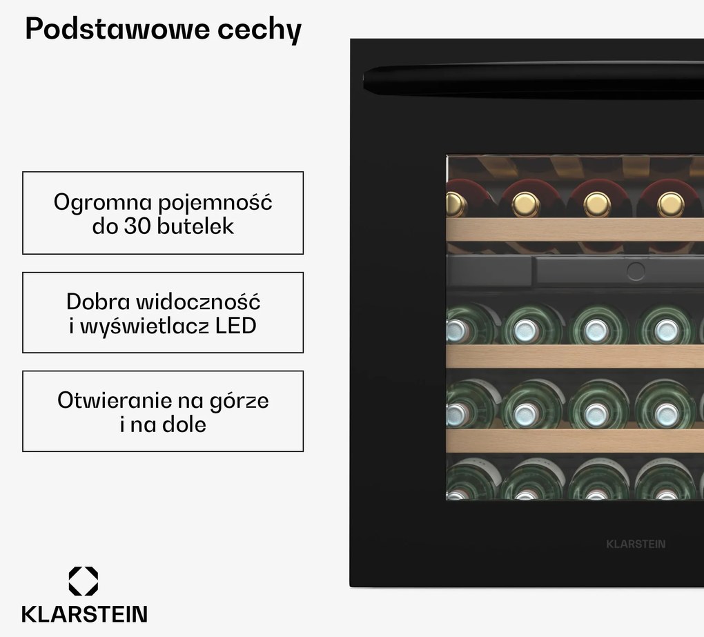 Klarstein Vinsider 30 Built-In Duo Chłodziarka do wina do zabudowy