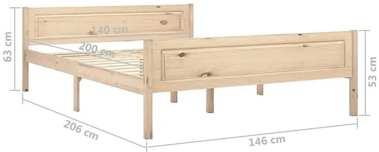 Podwójne Łóżko Z Naturalnego Drewna Sosny 140X200 A6-Z06