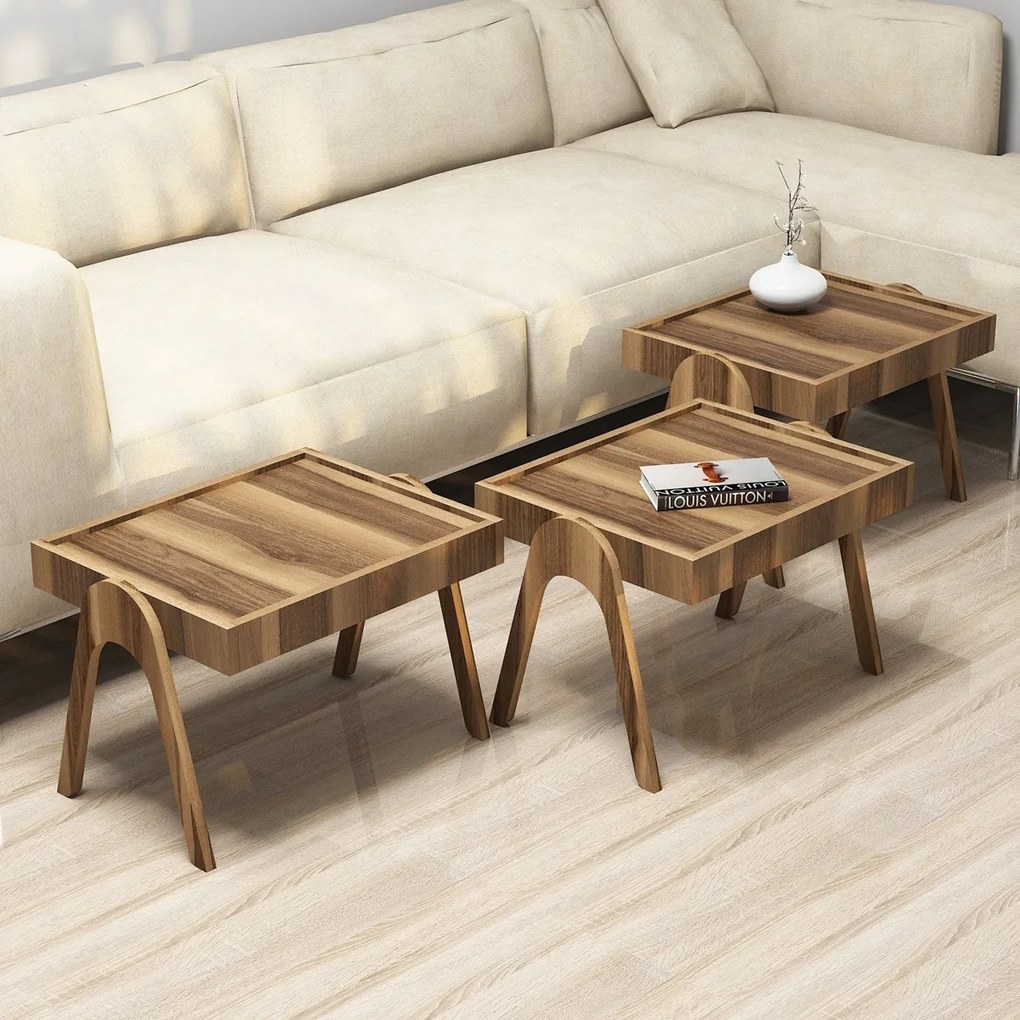 Stół składany Roma Walnut, 3 szt.