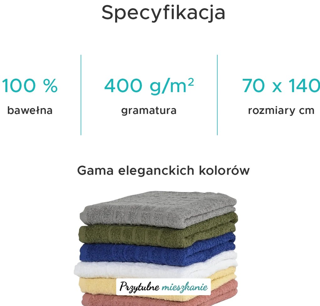 Ręcznik kąpielowy SOFT biały 70x140 cm, 100% bawełna