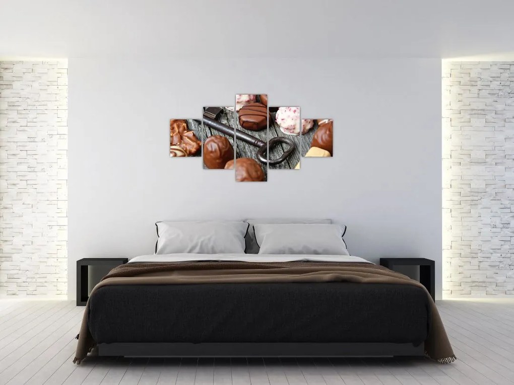 Obraz czekolady i kluczy (125x70 cm)
