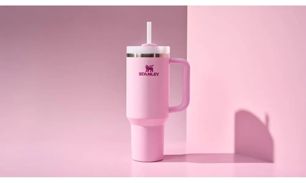 Różowy termos ze słomką ze stali nierdzewnej 1,18 l Quencher H2.0 FlowState Tumbler Cherry Blossom – Stanley