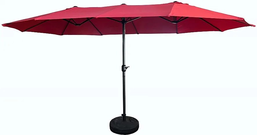 Podwójny parasol ogrodowy TILIA w kolorze czerwonym waga 12,3 kg wymiary 460x270x245 cm