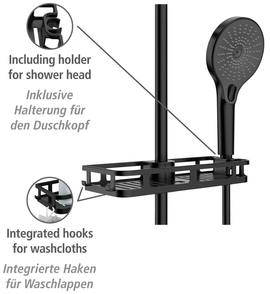Półka prysznicowa z uchwytem na słuchawkę, Libertà, WENKO