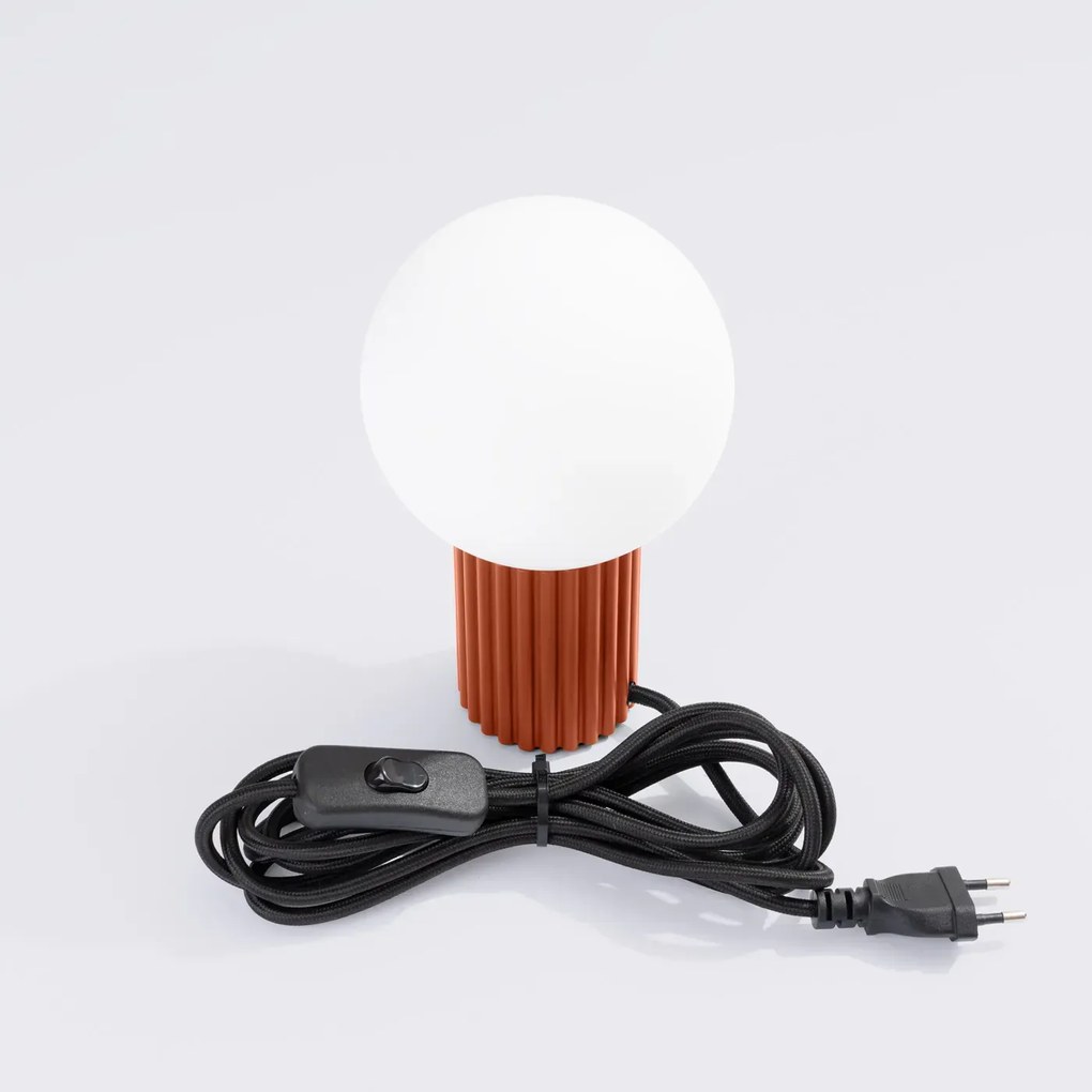 Lampa biurkowa HALO ochra czerwona ryflowana SOLLUX  LIGHTING