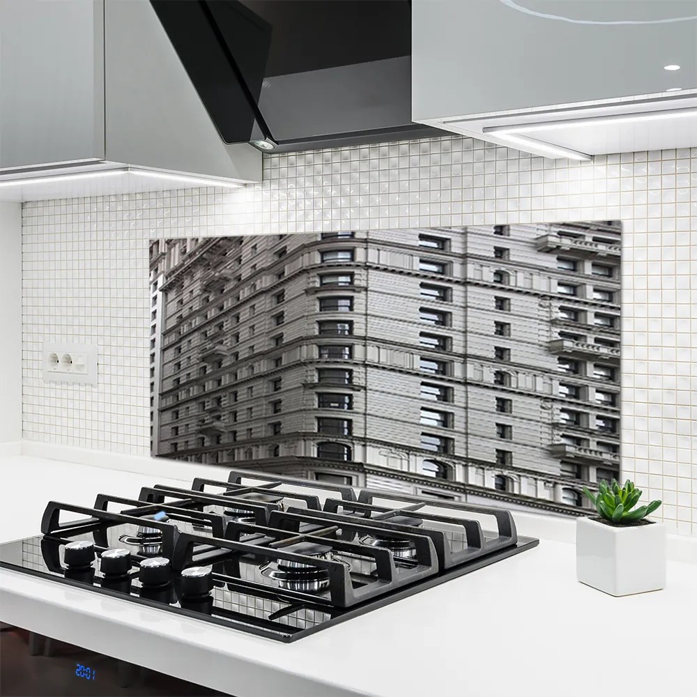 Panel Szklany do Kuchni Sylwetka Nowoczesnej Architektury