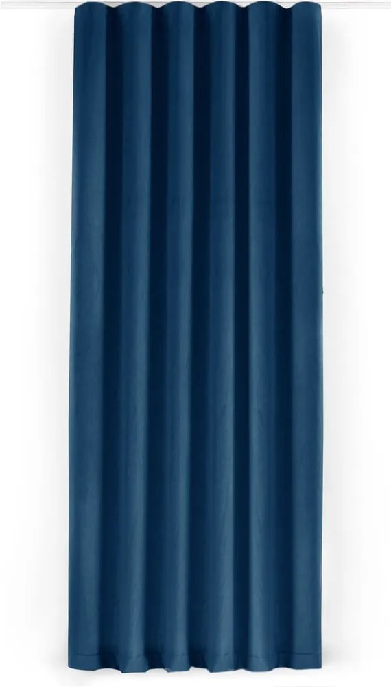 Niebieska aksamitna zasłona częściowo zaciemniająca (dimout) 265x225 cm Velto – Filumi