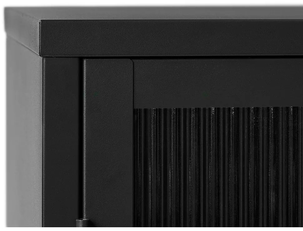 Czarna metalowa witryna 132x85 cm Bronco – Unique Furniture