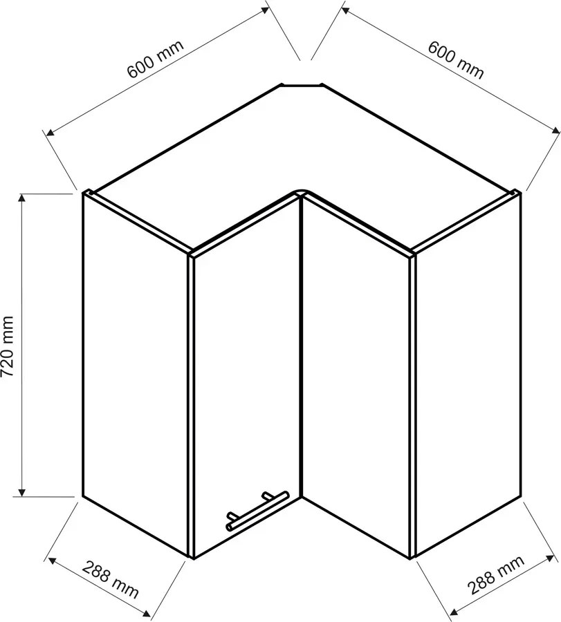 Biała szafka narożna do kuchni - Pergio 45X 60 cm