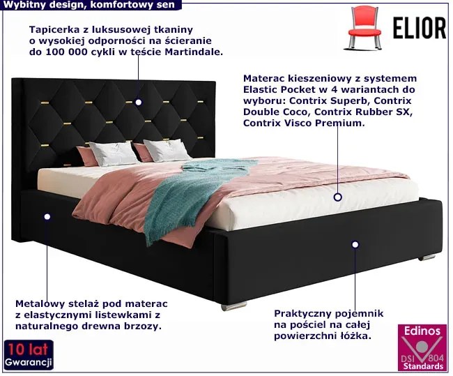 Łóżko małżeńskie ze schowkiem 140x200 D3-H64