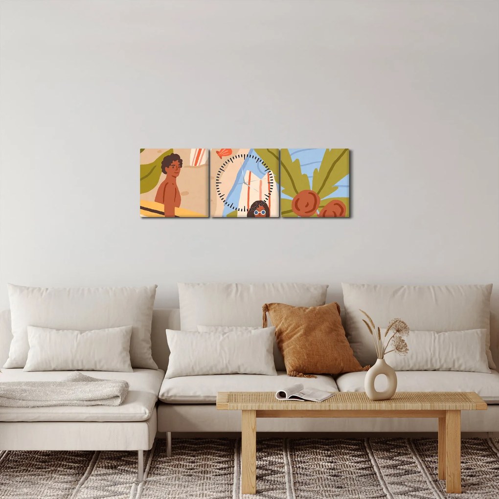 Obraz - Ciesz się życiem (z zegarem) (90x30 cm)