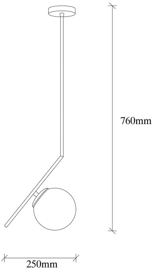 Czarno-biała lampa wisząca ze szklanym kloszem Dolunay – Opviq lights