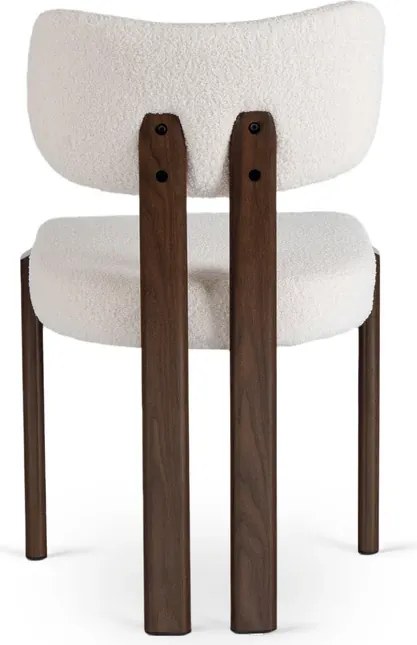 Zestaw Stół Rozkładany Ceramiczny REX 2 180-240 cm Biały Marmur/Orzech i 4 Krzesła Tapicerowane GRENADA Kremowe Nowoczesne