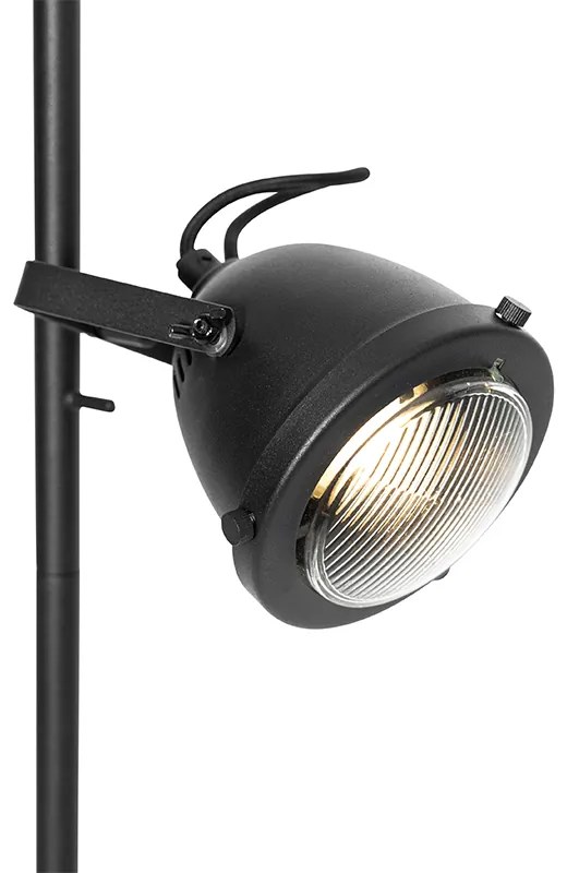 Industrialna lampa podłogowa czarna 2-światłowa - EmadoPrzemysłowy Oswietlenie wewnetrzne