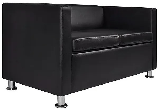 Nowoczesna skórzana sofa Swax 2B - czarna